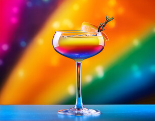  Colorful Cocktail in a Glass with Abstract Background- A vibrant cocktail is presented in a_1(127)