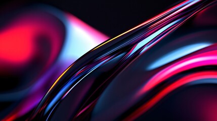 Wall Mural - Abstract colorful glowing curves create a mesmerizing wave-like design.