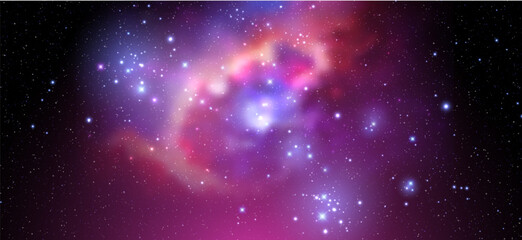 Wall Mural - space vector background with realistic nebula and shining stars. magic colorful galaxy with stardust