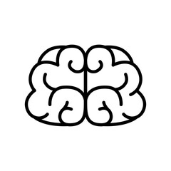 Wall Mural - Brain icon in thin line style vector illustration graphic design