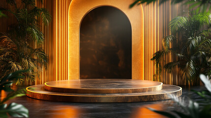 Wall Mural - 3d luxury podium for your product. Generative AI