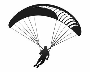 Wall Mural - Paragliding silhouette vector illustration