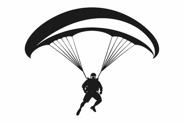 Paragliding silhouette vector illustration