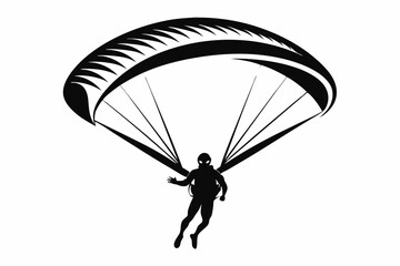 Wall Mural - Paragliding silhouette vector illustration