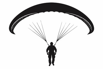 Paragliding silhouette vector illustration