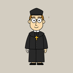 vector illustration of priest