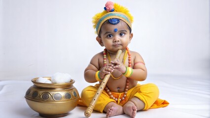 Wall Mural - adorable indian baby in krishna kanha