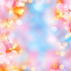 Wall Mural - a colorful background with pink and blue swirls and a pink and orange tree branch. the background is