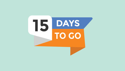 15 days to go Countdown number banner templates. time icon. Vector Illustration 