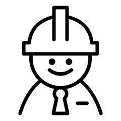 Engineer icon in thin line style vector illustration graphic design