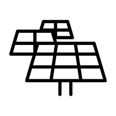 Poster - Solar cell panel icon in thin line style vector illustration graphic design