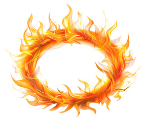 Wall Mural - PNG  Fiery circular flame illustration