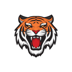 tiger roar design illustration on white background