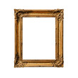 © Lux Images - An empty picture with a gold frame isolated on white background. Generative AI.