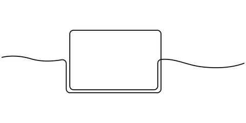 Fototapete - Frame continuous one line drawing in form circle, square, rtiangle, rhombus. Border set freehand single line hand drawn style for quote, opinion, notion. Decoration shape with copy space. Pro Vector
