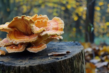 Chicken of the Woods Mushroom: Wild Edible Fungal Delicacy Found in Forest