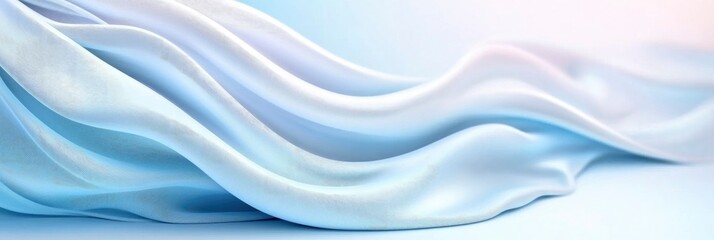 silver silk fabric with wavy folds background