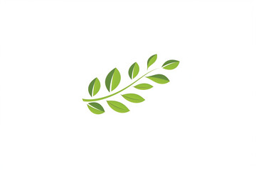 Wall Mural - minimalistic logo with a green branch of a tree plant on a white background


