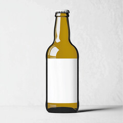 Beer Bottle Mockup on White Background