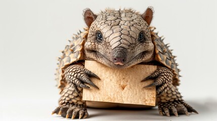 Sticker - Armadillo Holding a Square Block