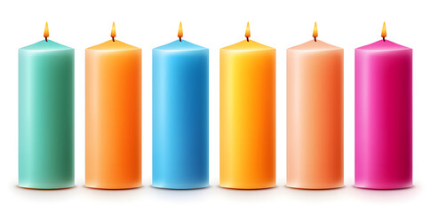 Wall Mural - Set of different color candles with a rough texture for a modern interior