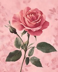 Canvas Print - pink old rose background