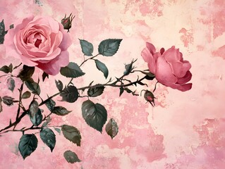 Poster - pink old rose background