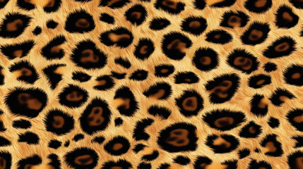 Wall Mural - Realistic fur leopard seamless pattern