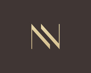 Wall Mural - nn letter logo icon design. classic style luxury initials monogram.