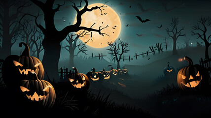 halloween background with pumpkin