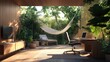 © Tun - A visual representation of work-life balance with a desk and outdoor relaxation space
