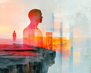 Aufkleber - Generate an abstract scene with shapes representing choices