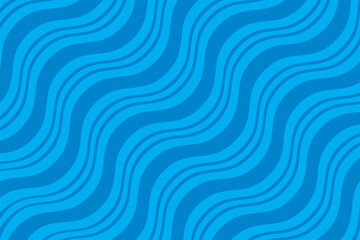 Poster -  simple abstract blue color smooth zig zag line pattern sky color background blue waves on a blue background