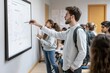 © Larisa - Student explaining math problem on whiteboard in class