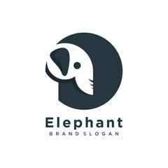 Wall Mural - Elephant logo with creative element design concept idea