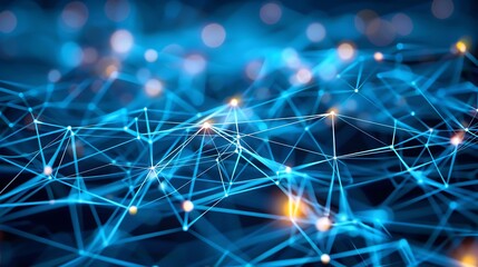 Fototapete - Abstract representation of a network connection. The image depicts a complex web of lines and nodes, symbolizing the interconnectedness of data and information in the digital world.