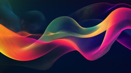Poster - A dynamic graphic with abstract lines and curves in multiple colors, creating a sense of motion and energy against a contrasting background.