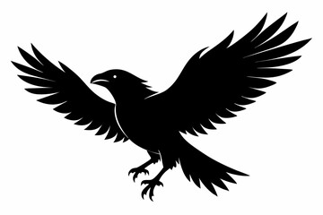 Poster - Raven silhouette vector art. Crow bird icon illustration