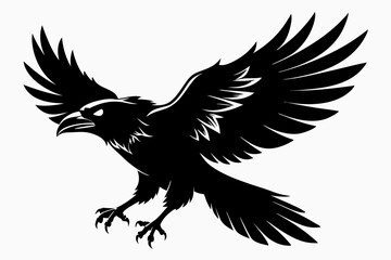 Poster - Raven silhouette vector art. Crow bird icon illustration