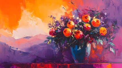 Poster - Balanced Color Harmony in Dynamic Modern Abstract Composition