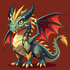 Wall Mural - cartoon vector illustration of dragon