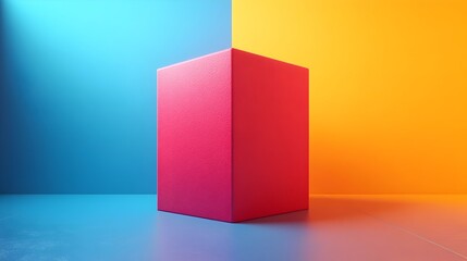 Poster - Minimalist 3D Rendered Geometric Tertiary Color Poster Design for Modern Decor and Branding