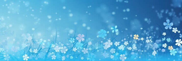 Poster - Abstract Floral Blue Background