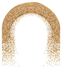 Canvas Print - PNG Golden glitter arch frame