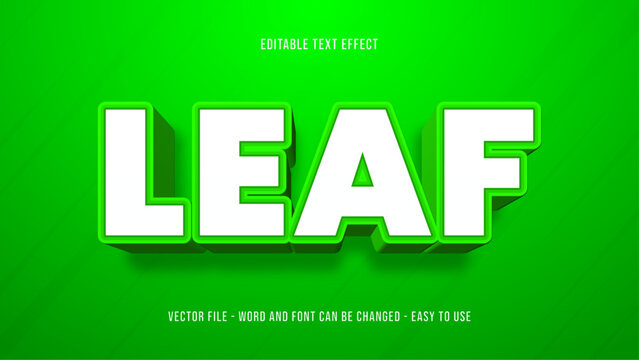 Leaf editable text effect, nature text style effect
