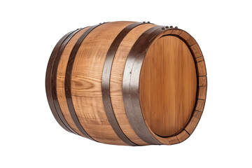 Wooden Oak Drum Isolated on Transparent Background