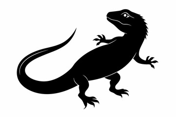 Wall Mural - Lizard vector silhouette illustration, lizard icon