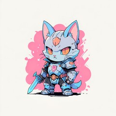 Sticker - Chivalrous Cat Warrior