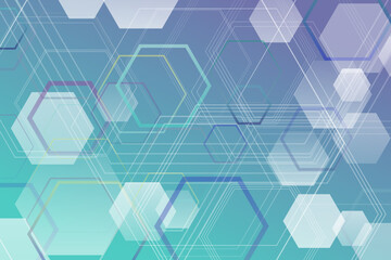 Aufkleber - Random hexagon landing page background - geometric trendy vector design