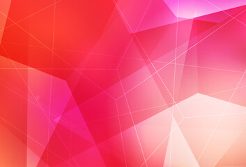 Wall Mural - light pink, yellow vector template with crystals, triangles.